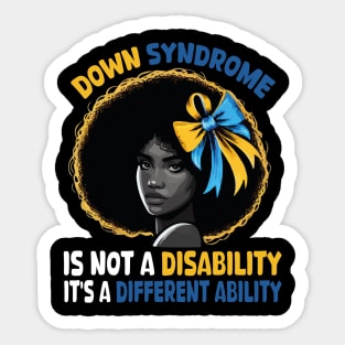 World Down Syndrome Awareness Day Trisomy 21 Black American Sticker